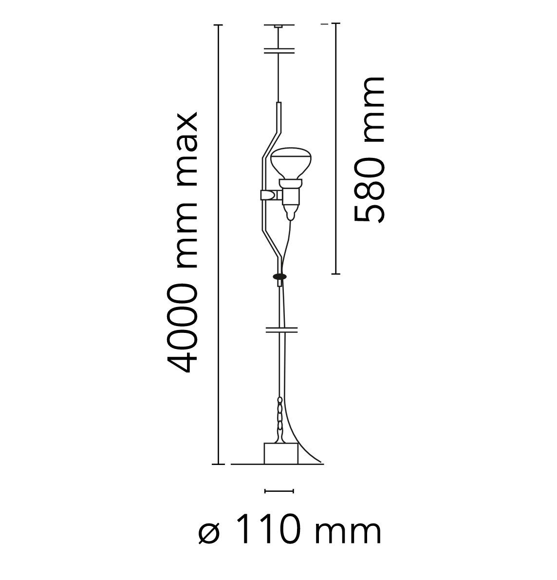 Стальной подвесной светильник с диммером In Stock Flos ARCH-00047745 - Вид №3