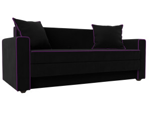 91210203 Диван Лига диванов Лига 117561 158x78x90 см вельвет цвет черный/фиолетовый STLM-0518949 Santreyd
