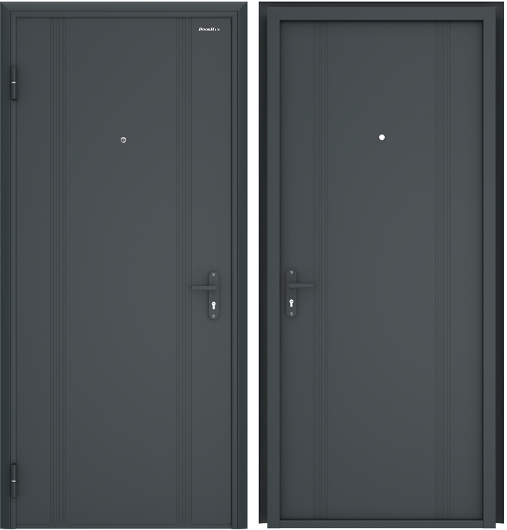 84226049 Дверь входная металлическая Эко 2050х880 мм, левая, цвет антрацит STLM-0047124 DOORHAN
