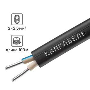 Кабель Камкабель АВВГ 2x2.5 100 м ГОСТ