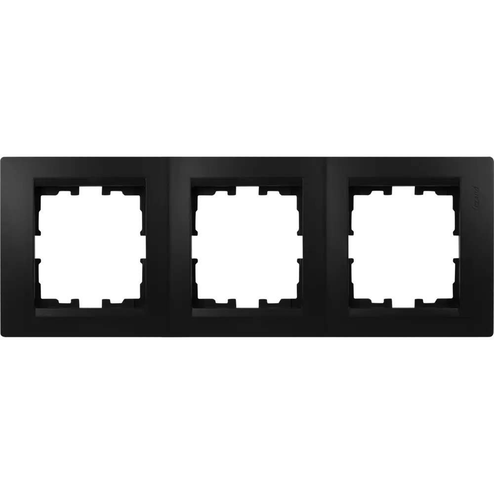 Рамка для розеток и выключателей Lezard Karina 3 поста горизонтальная цвет черный бархат STLM-2181056