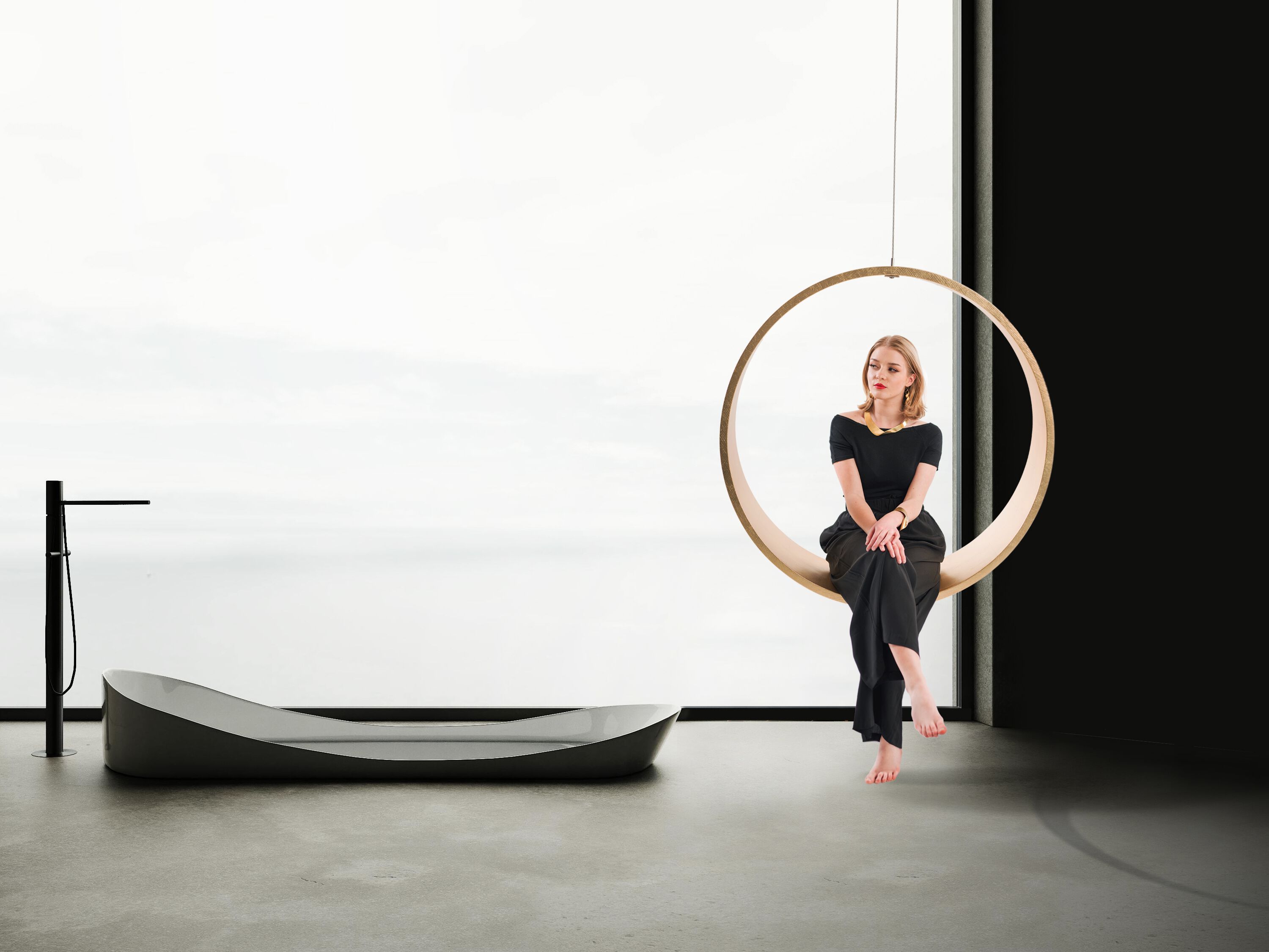 Внутреннее кресло в золотой жидкой отделке Iwona Kosicka Design SWING N.2 ARCH-00006757 - Вид №4