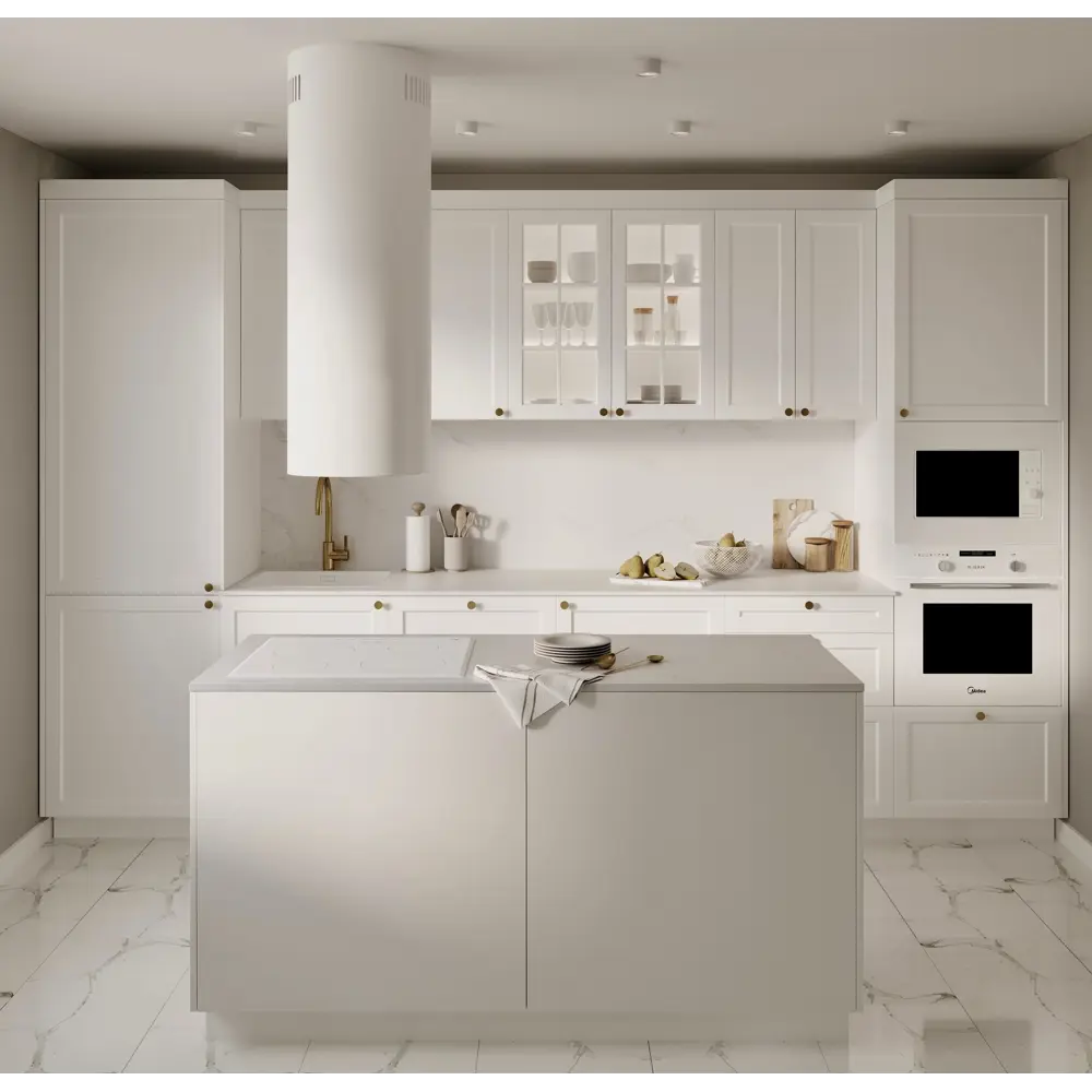 Фасад кухонного шкафа Ньюпорт 59.7x76.5 см KONSENSA МДФ цвет белый Ньюпорт белый STLM-2204966 - Вид №6