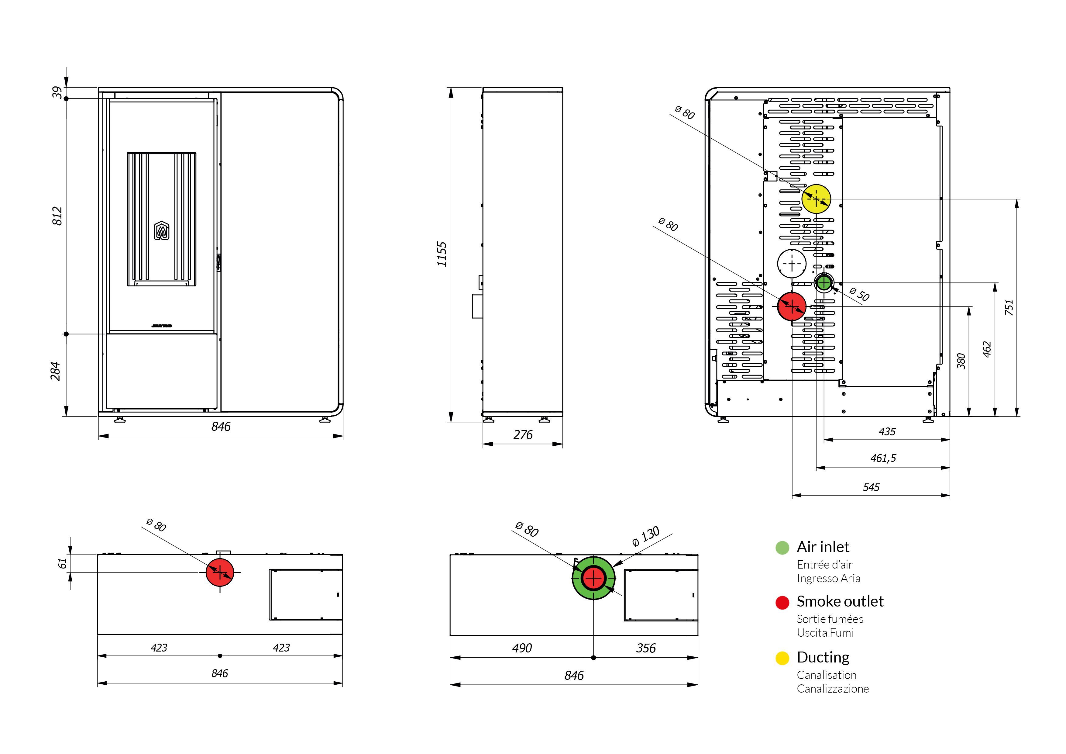 Центральная пеллетная печь с Wi-Fi класса A+ Jolly Mec воздушные системы ARCH-00083875 - Вид №2