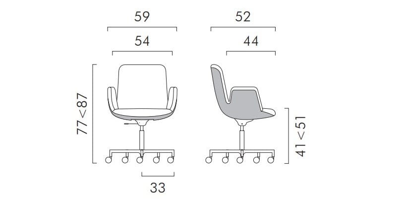 Офисное кресло с 5 спицами и спинкой из Baydur® FREZZA цветок лотоса ARCH-00083024 - Вид №3