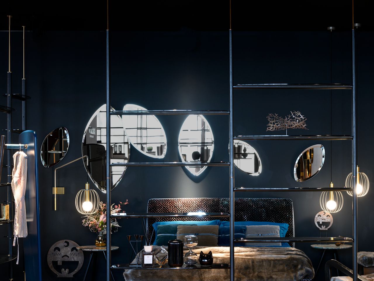 Книжный шкаф из дерева и стекла с креплением пол-потолок Borzalino NIMA ARCH-00135861 - Вид №3