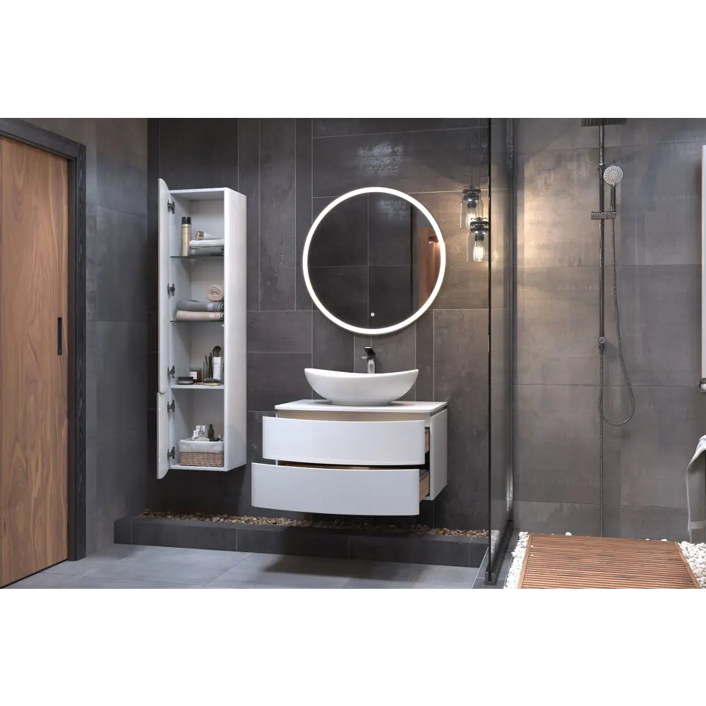 Пенал подвесной Vigo Cosmo 35x153.8x29.8 см цвет белый STLM-2009105 - Вид №3