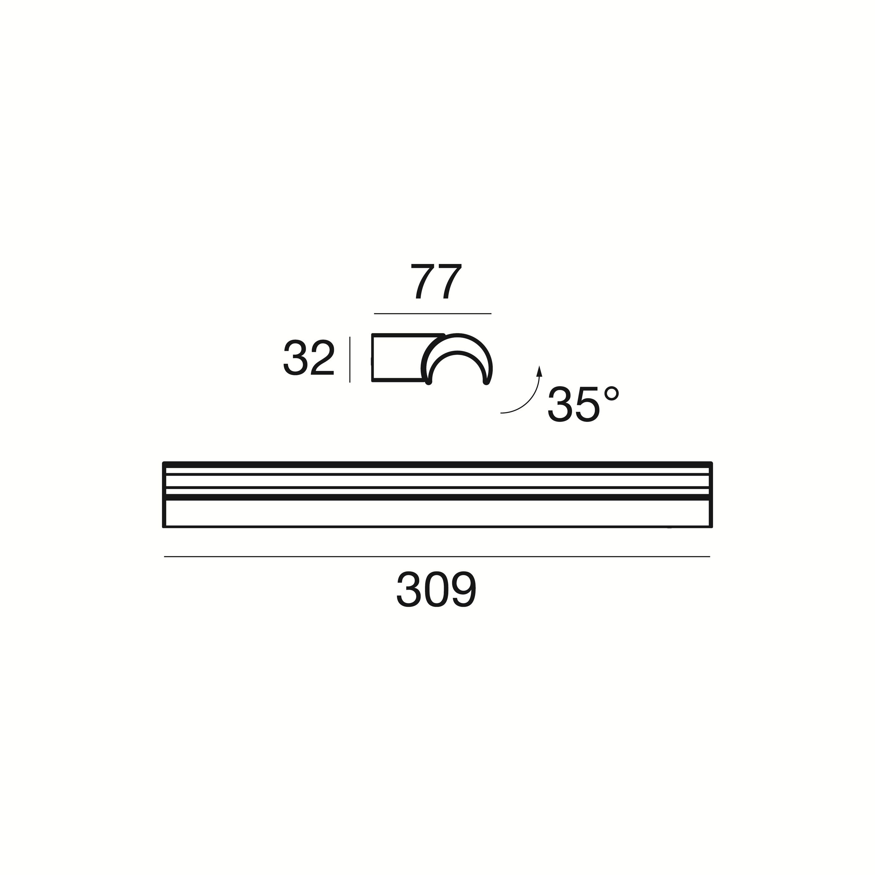 Алюминиевый светодиодный настенный светильник Linea Light Group Хафпайп ARCH-00050469 - Вид №6