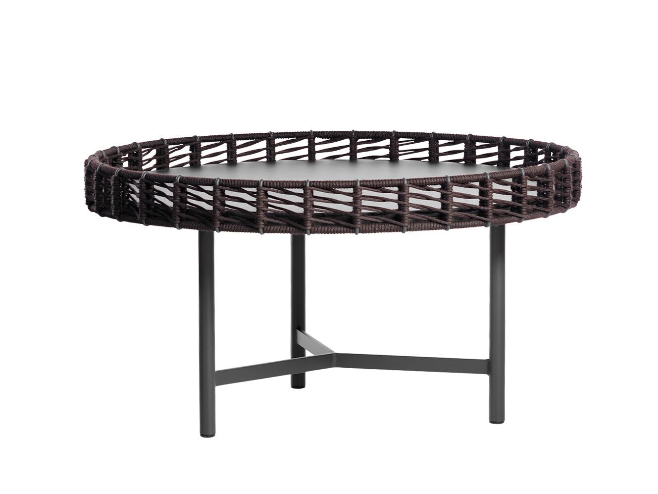 Круглый веревочный садовый журнальный столик с верхней частью HPL Potocco Ropu ARCH-00035648