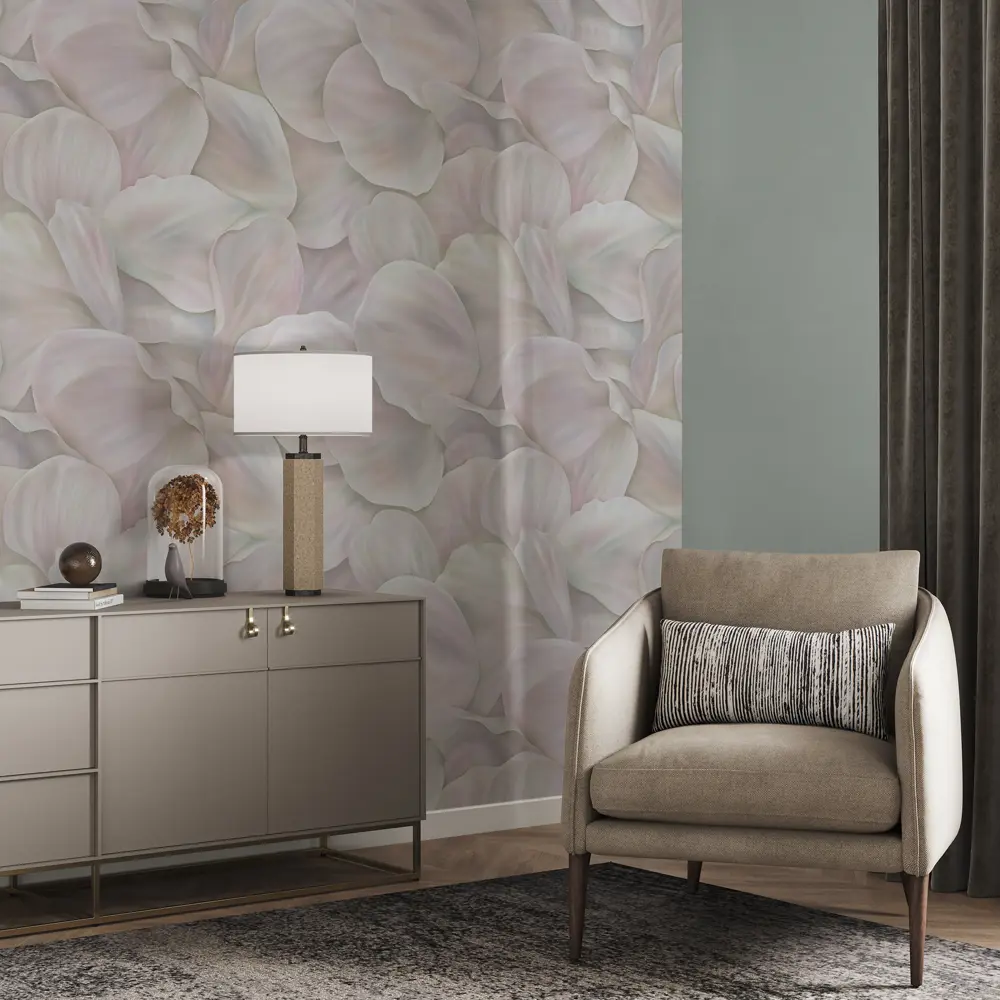 Palitra Home Обои флизелиновые Lepestok с растительным орнаментом в зеленых тонах 89426877 STLM-1572008 - Вид №6