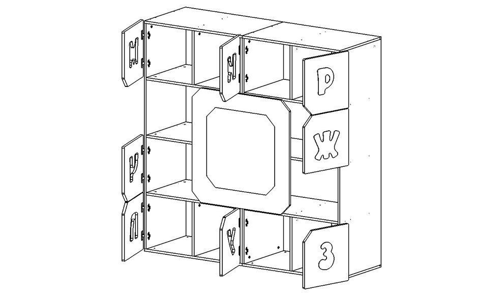 Шкаф детский с магнитной доской "Абвгдейка" МАНДАРИН АБВГДЕЙКА 178606 Разноцветный Santreyd  - Вид №4