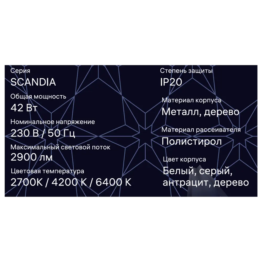 Люстра подвесная светодиодная Ritter Scandia 52078 8 42 Вт 15 м² регулируемый белый свет цвет белый/серый/антрацит/дерево STLM-2169760 - Вид №18