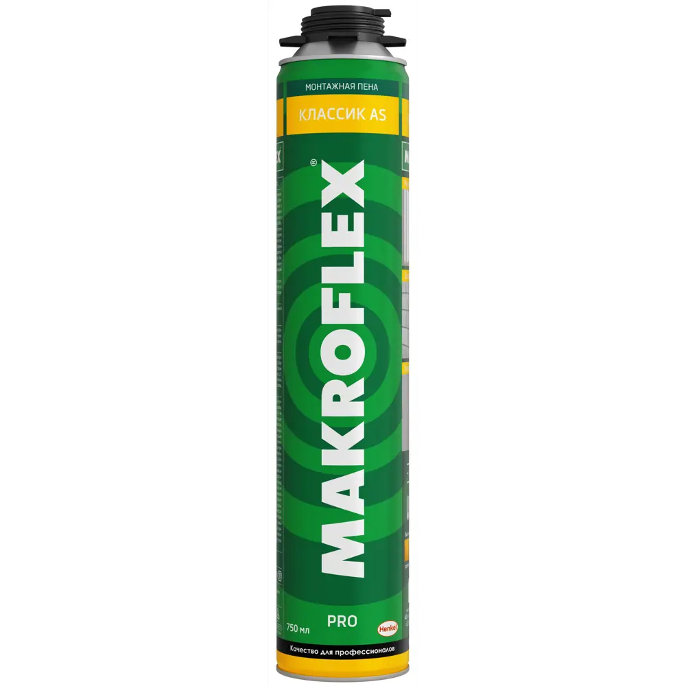 Пена монтажная пистолетная Мakroflex всесезонная, 750 мл МАКРОФЛЕКС STLM-2000678