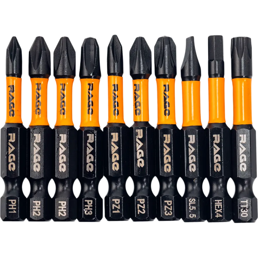 Профессиональный набор ударных бит RAGE 554195 с магнитным держателем 89420846 STLM-1567085