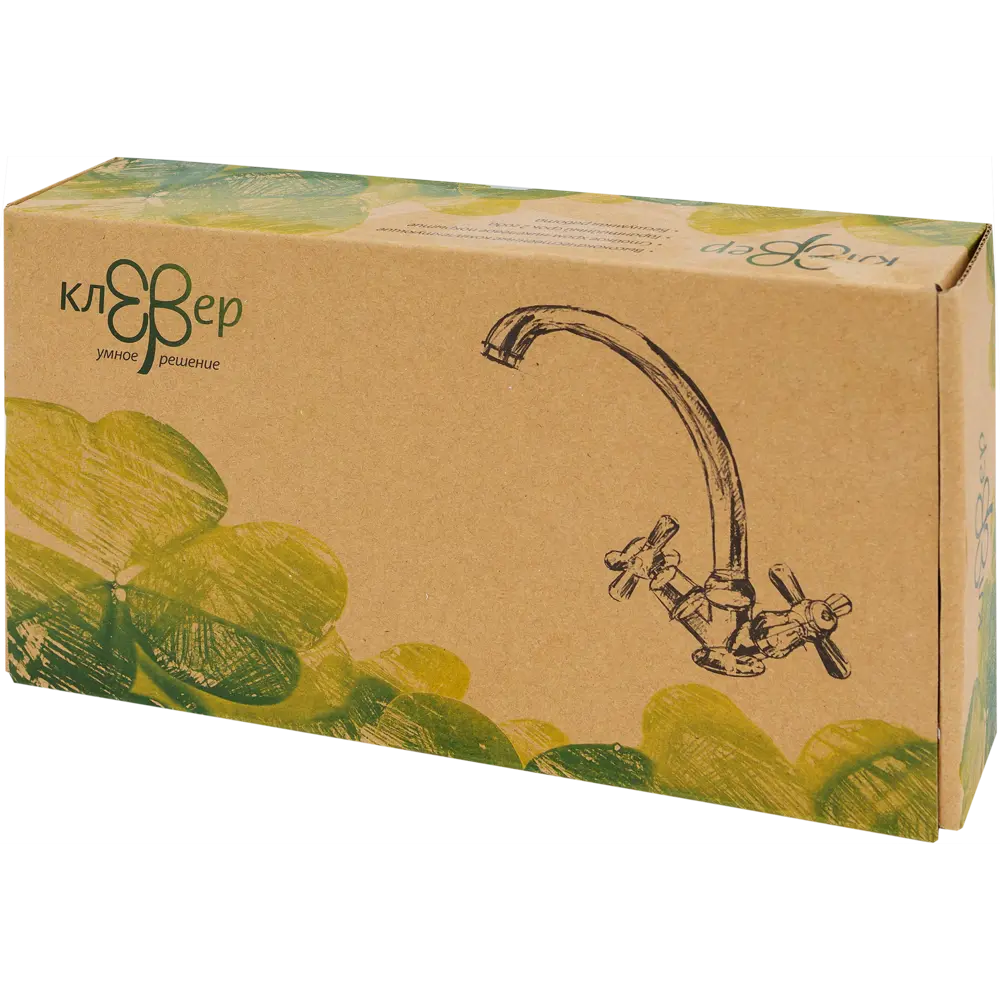 Смеситель для раковины Клевер Leto двухвентильный цвет хром STLM-2035692 - Вид №3