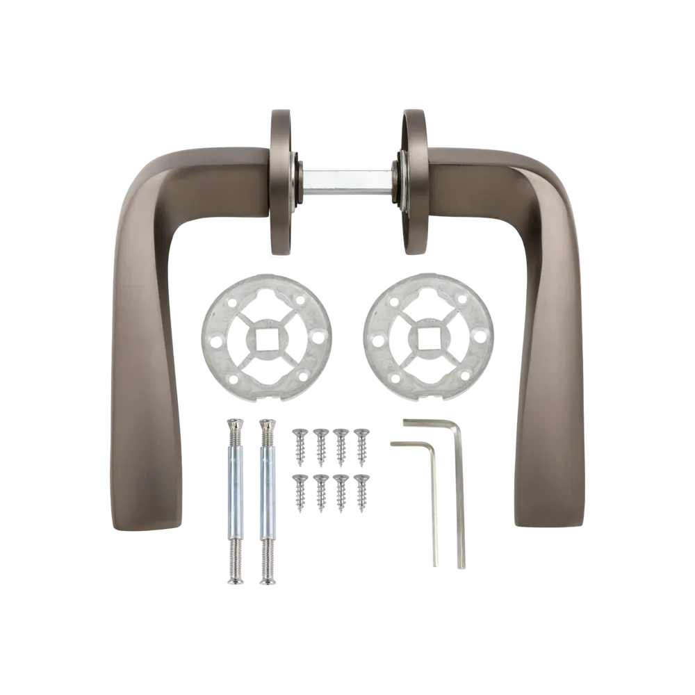 Дверная ручка на розетке KREAFORTA Ая без запирания цвет графит STLM-2006895 - Вид №1