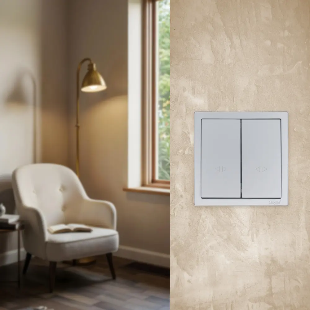 Выключатель встраиваемый Lezard Zima 2 клавиши цвет серый матовый STLM-2033602 - Вид №4