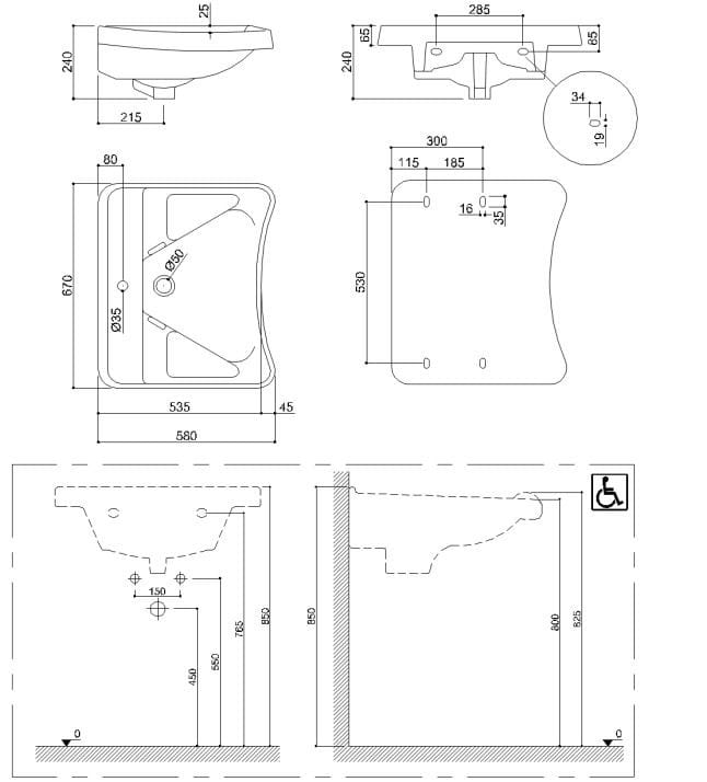 Фарфоровая раковина Ponte Giulio повседневная ARCH-00018315