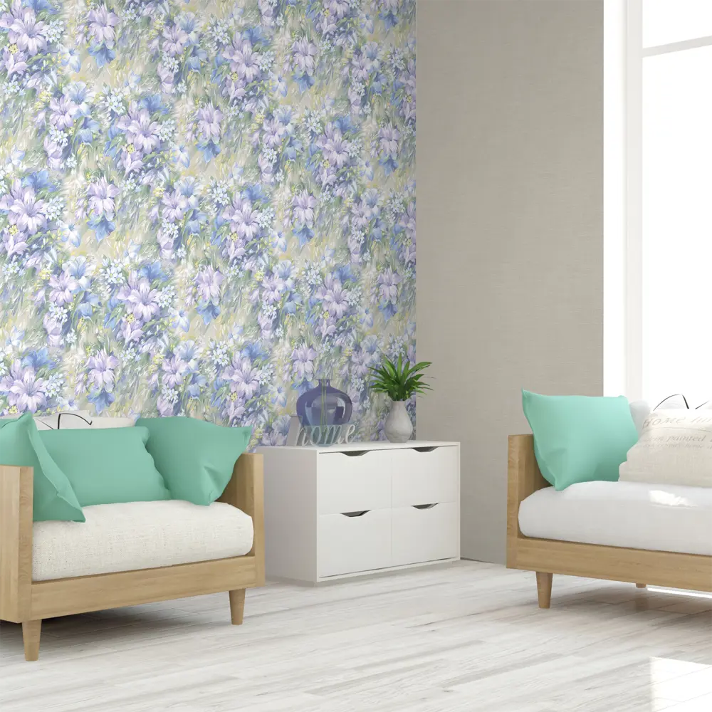 Обои флизелиновые Victoria Stenova Summer синие 1.06 м 998703 STLM-2067350 - Вид №4