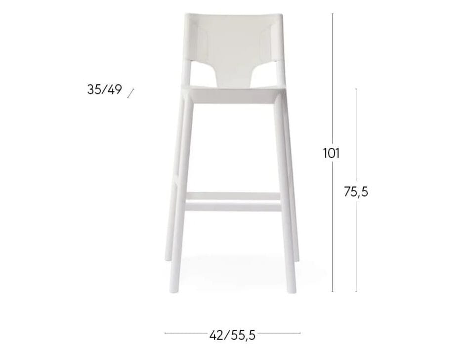 Высокий стул из бука с обитым сиденьем/спинкой Billiani Marimba ARCH-00147488 - Вид №5