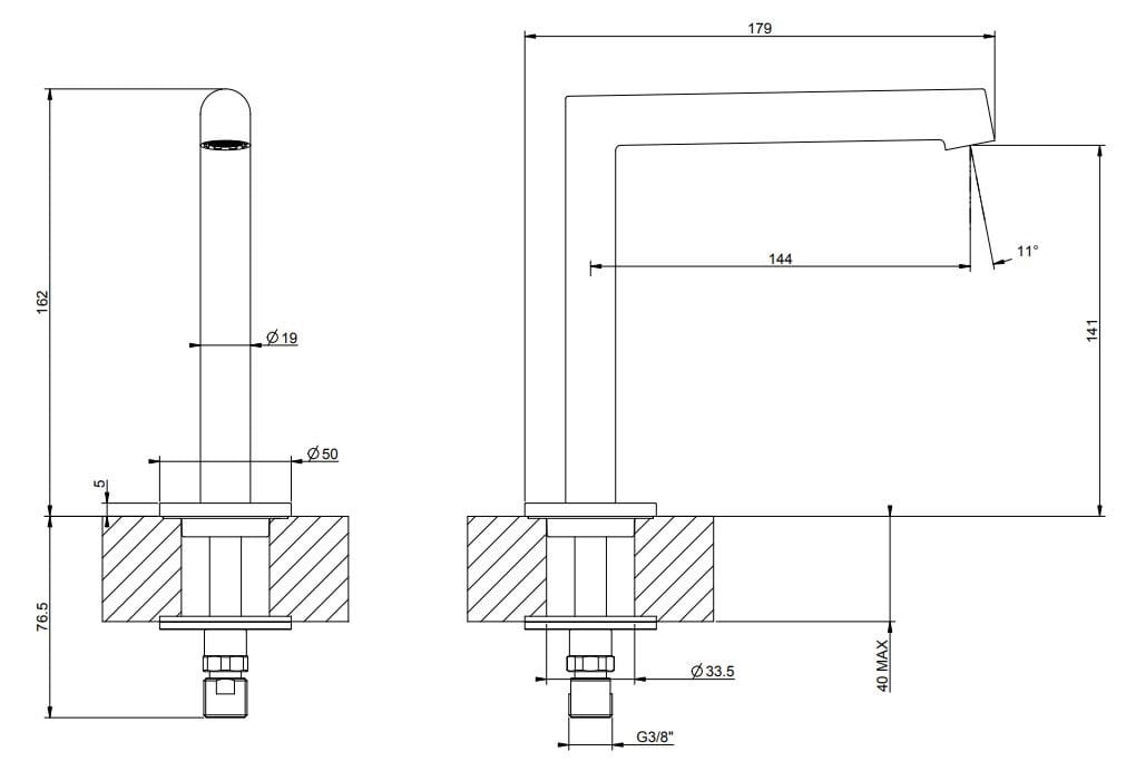 Латунный дозирующий носик для столешницы для умывальника Gessi кольцо ARCH-00152631 - Вид №2