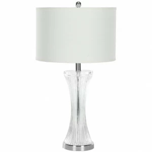Настольная лампа белая на прозрачном основании "Наоми" CL8146 LOUVRE HOME ВАЗА 351588 Белый;прозрачный