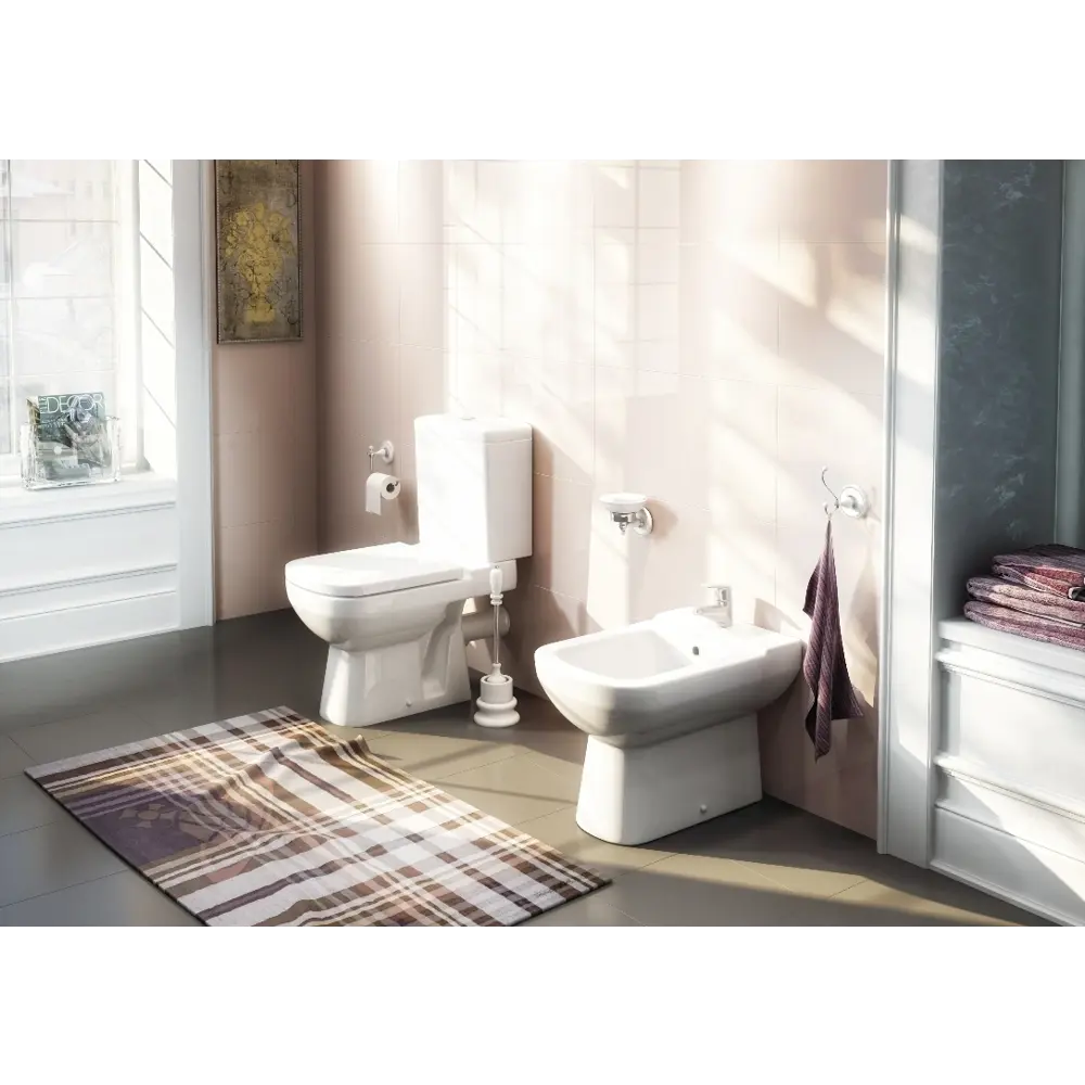 Унитаз-компакт Kirovit Idealsmart Домино горизонтальный выпуск двойной слив STLM-2171244 - Вид №4