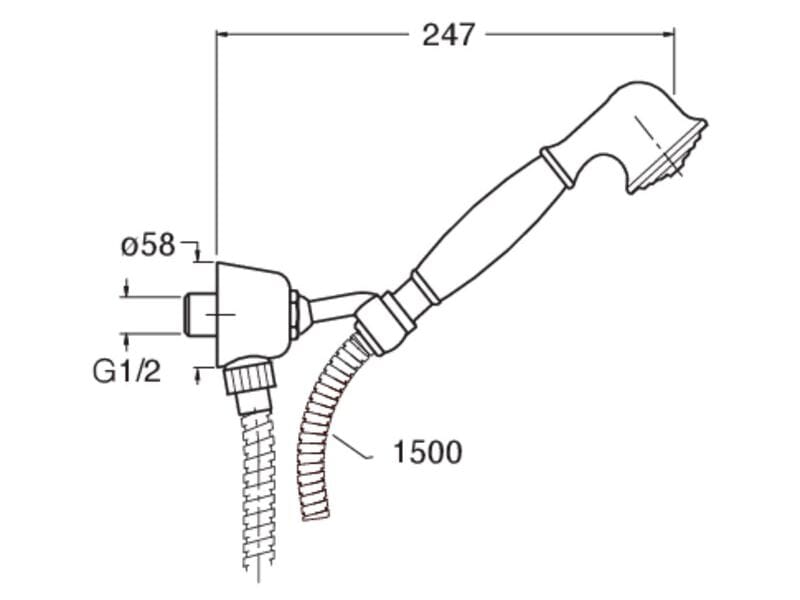 Настенный ручной душ с держателем с системой защиты от накипи CRISTINA Rubinetterie дополнения для душа / ванны / умывальника-Shower &amp ARCH-00083890 - Вид №2
