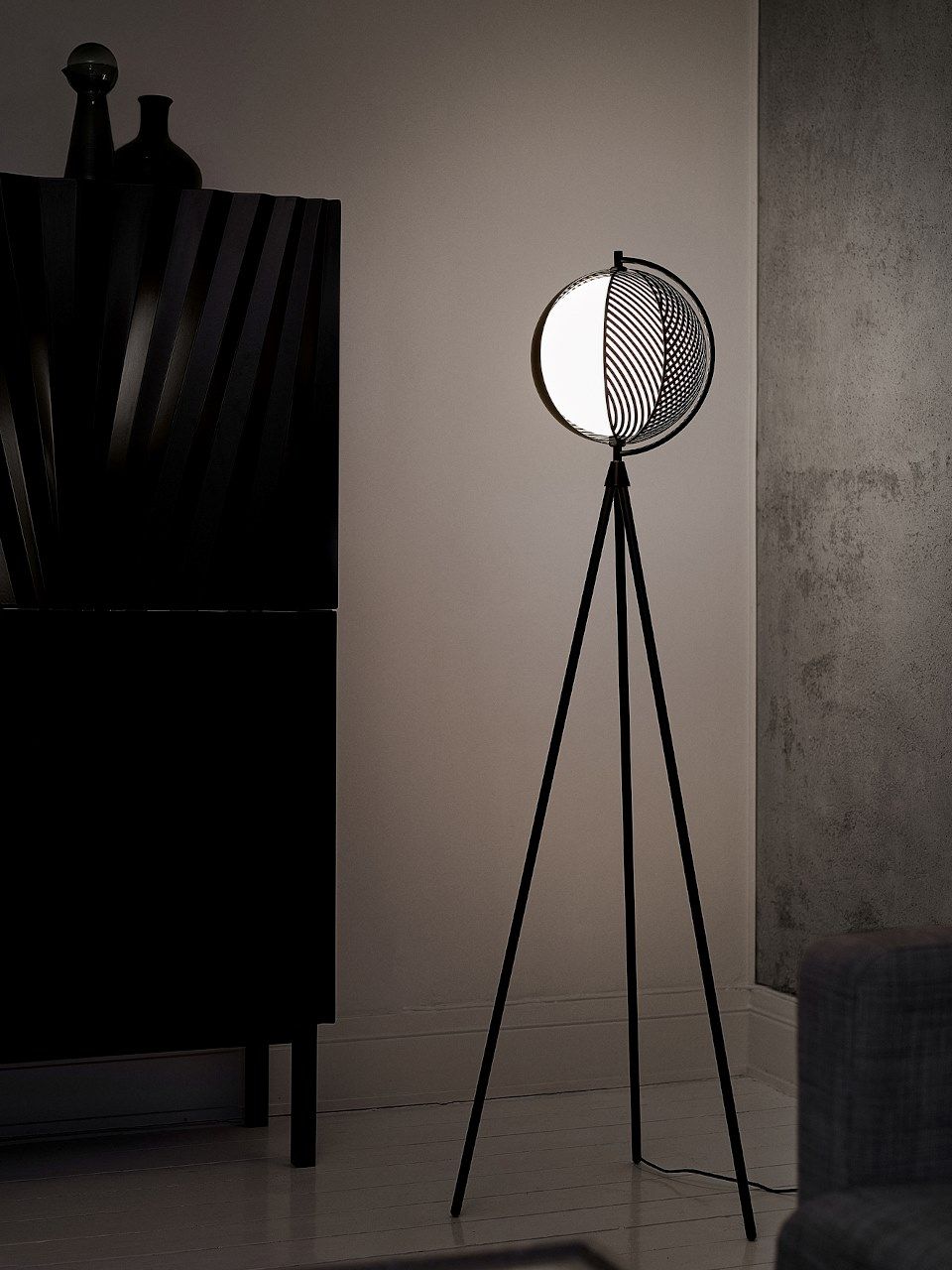 Торшер из стали и стекла OBLURE мир ARCH-00053411 - Вид №1