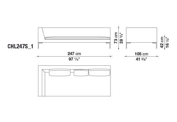 Секционный тканевый диван с полуостровом B&B Italia Charles Large ARCH-00055000 - Вид №5
