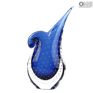 3892 ORIGINALMURANOGLASS Ваза Фифи - синяя - соммерсо балетон - муранское стекло OMG 14 см