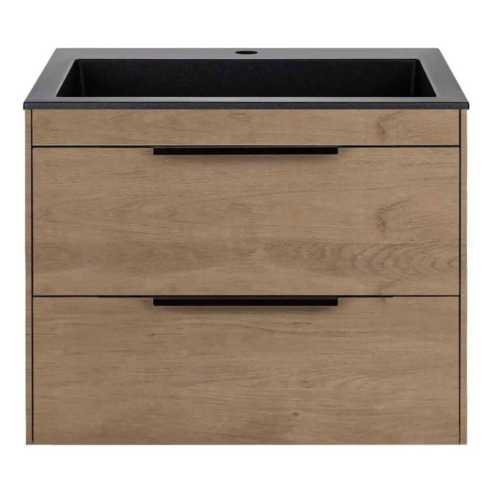 Тумба с раковиной Vincea Chiara 2D 600 N.Oak Black VMC-2C2600NO, VCB-13600B 60