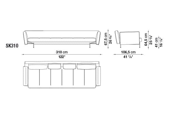Кожаный диван с полуостровом B&B Italia SAKé ARCH-00023880 - Вид №27