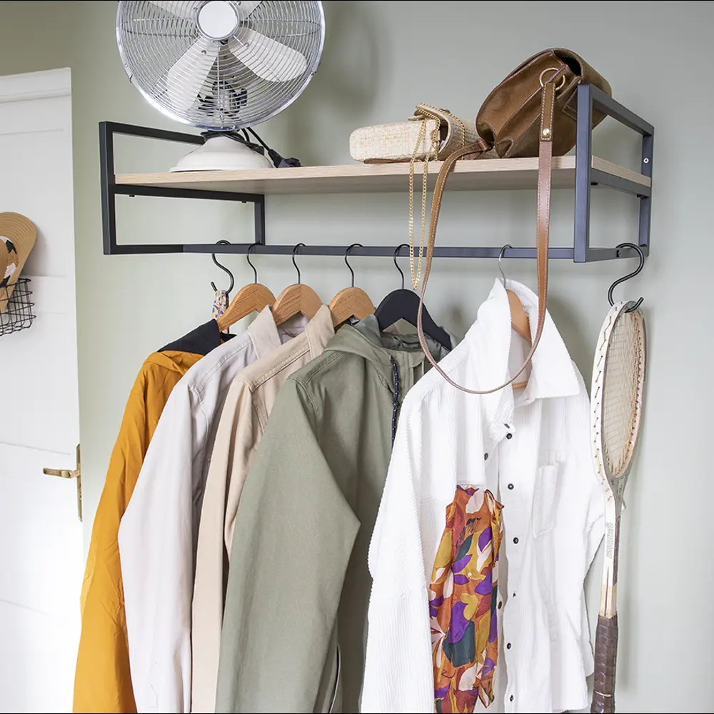 Полка навесная Spaceo 80x21.6x45 см дерево цвет бежевый STLM-2175994