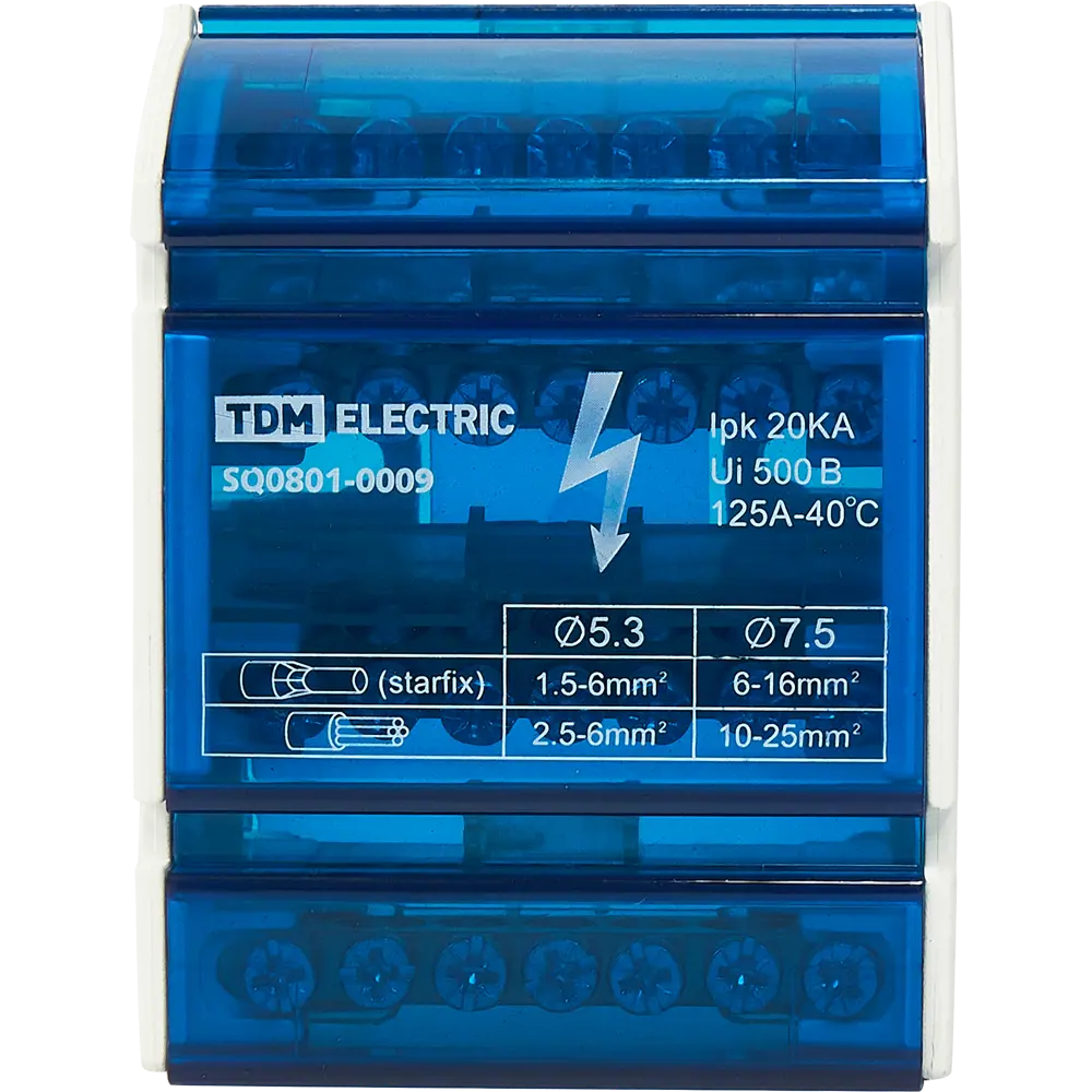 Шина нулевая TDM Electric 4×7 групп в защитном корпусе для DIN-рейки 84399587 STLM-1442926 - Вид №1