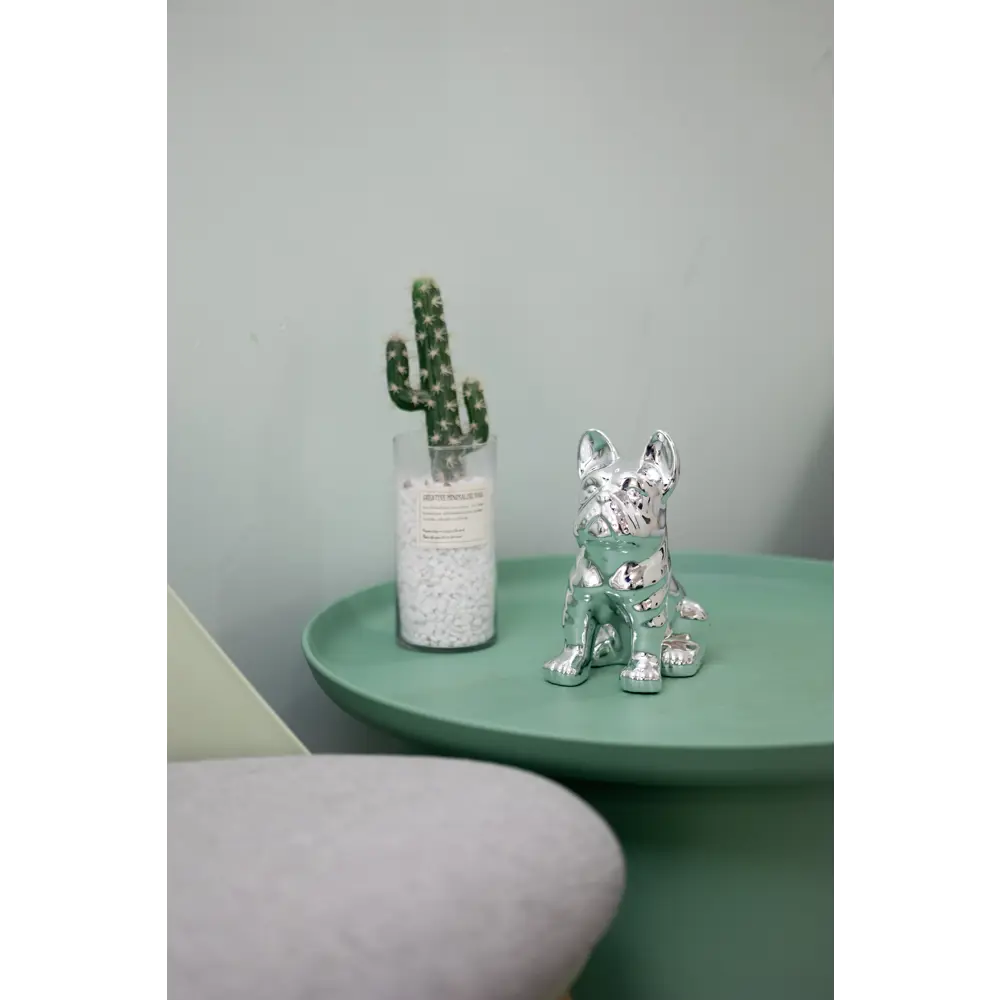 Керамическая декоративная собака Бульдог серебристого цвета 23x18x12 см 87890720 Santreyd STLM-0960901 - Вид №6