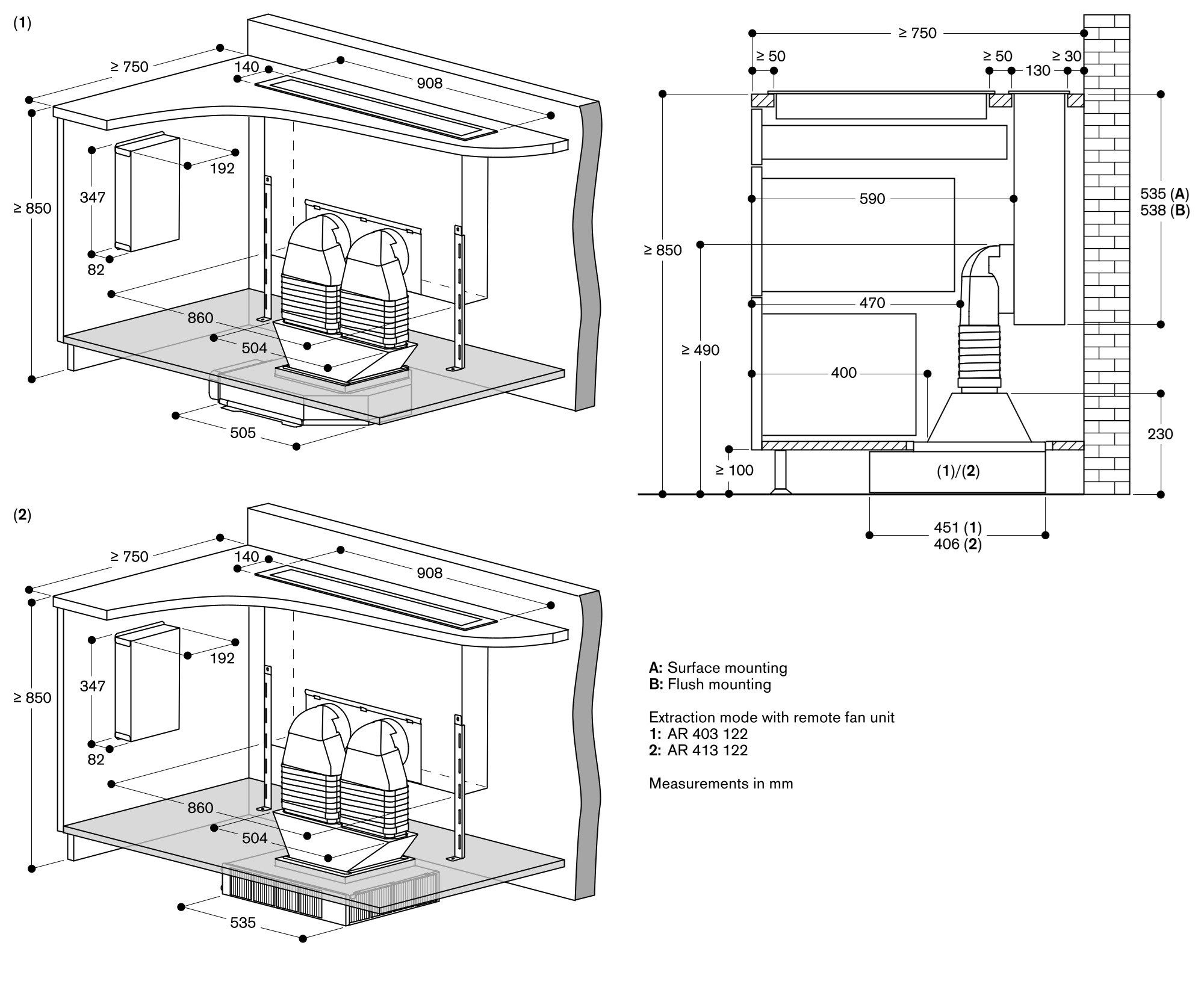 Вытяжной шкаф со встроенным освещением GAGGENAU серия 400 ARCH-00055498 - Вид №4