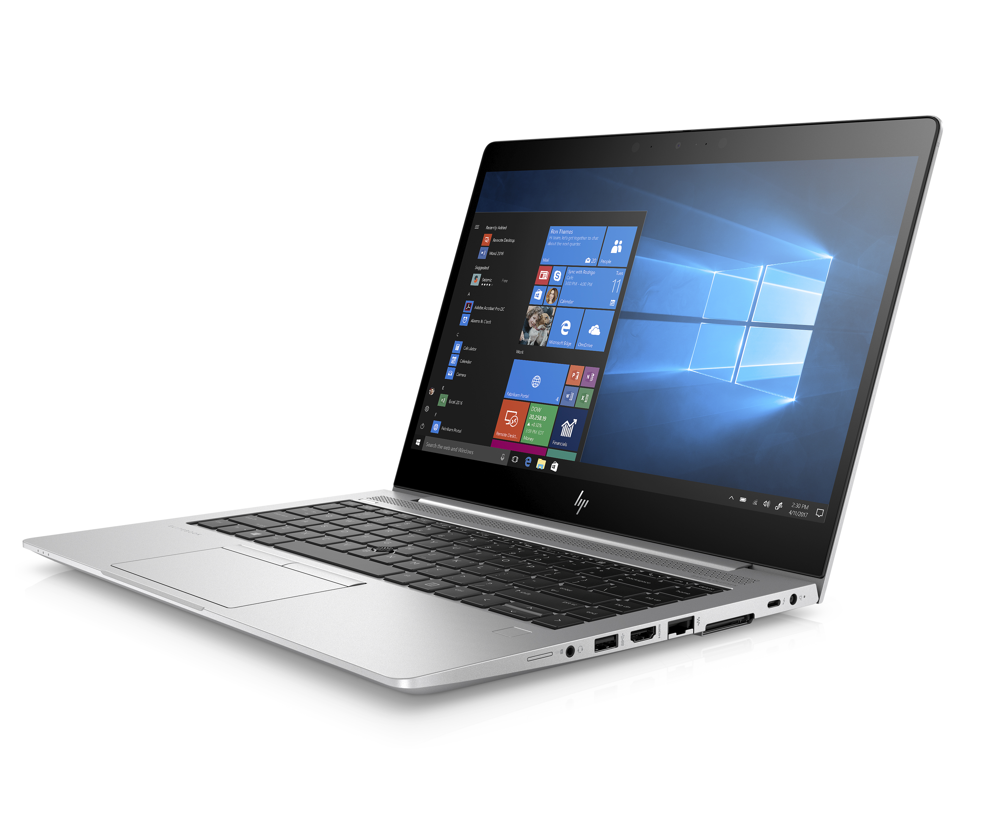 6XE18EA#ACB elitebook 840 g6 14"(1920x1080)/intel core i5 8265u(1.6ghz)/16384mb/512ssdgb/nodvd/int:intel hd graphics 620/lte/3g/50whr/war 3y/1.48kg/silver/w10pro + ir cam, 400 nit HP Santreyd  - Вид №1