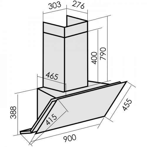 8189825 Вытяжка наклонная MBS ABELIA 190 GLASS белый/белый STDN-0125988 - Вид №9