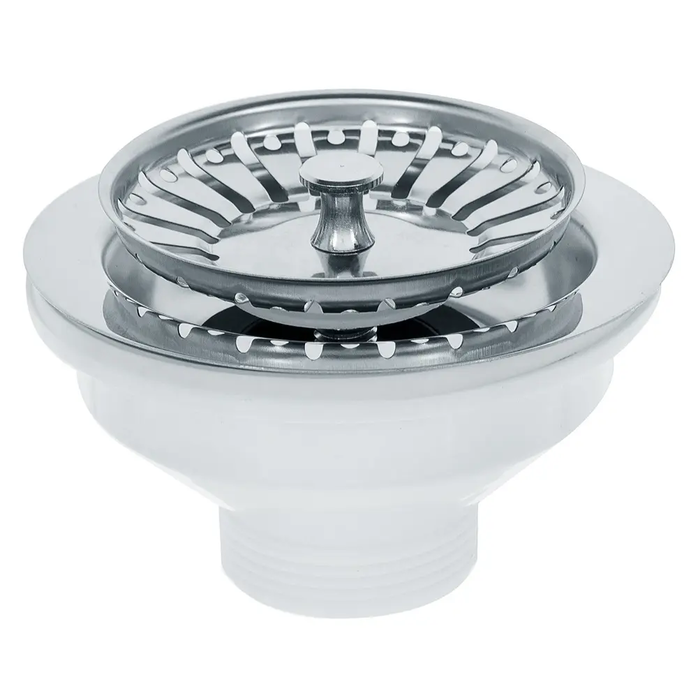 Выпуск для сифона для мойки 90 мм с решеткой Equation хром STLM-2178180 - Вид №1