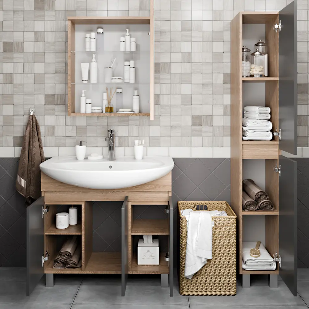 Тумба Santreyd Solo Elegance для ванной с тремя секциями 89123915 Соло STLM-0078640 - Вид №3