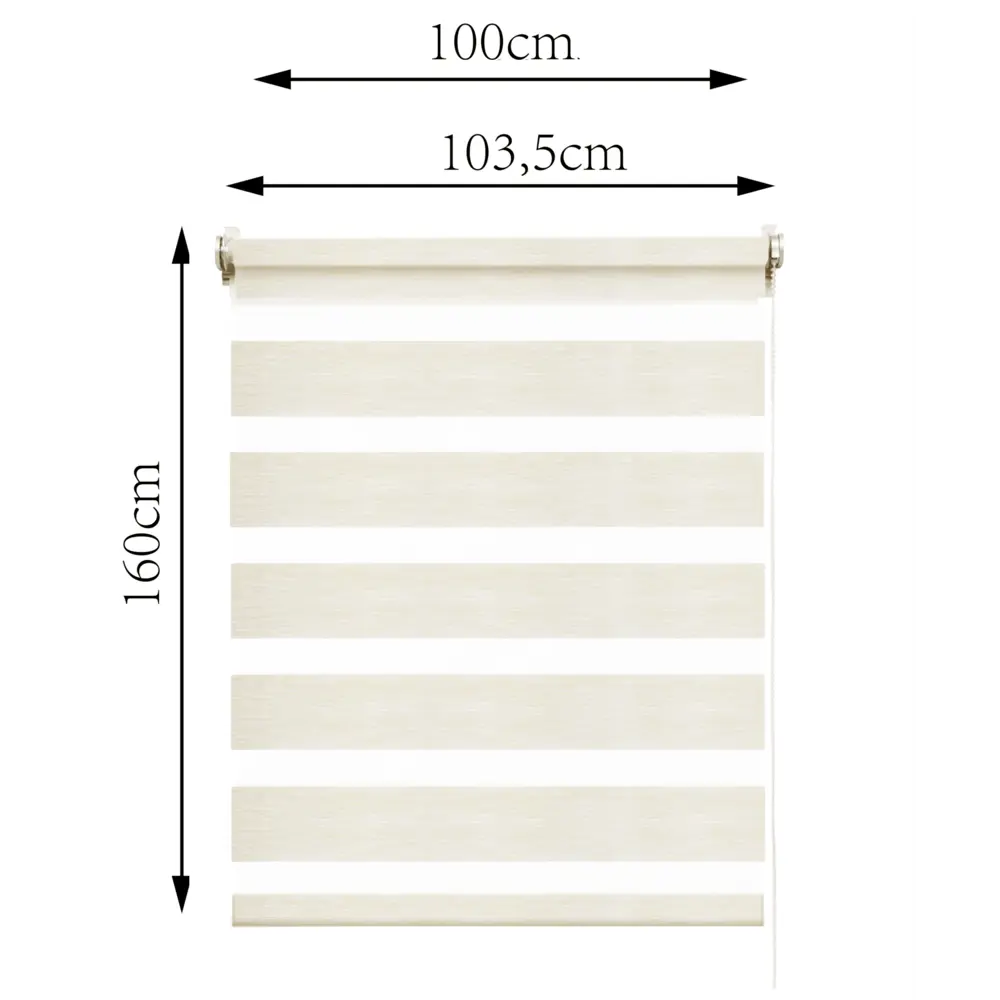 Штора рулонная день-ночь Inspire Moscou 100x160 см светло-бежевая Trench 6 STLM-2067402 - Вид №3