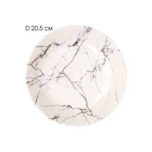 Тарелка Мрамор 20.50 см круг керамика цвет белый CE00057 LUCKY