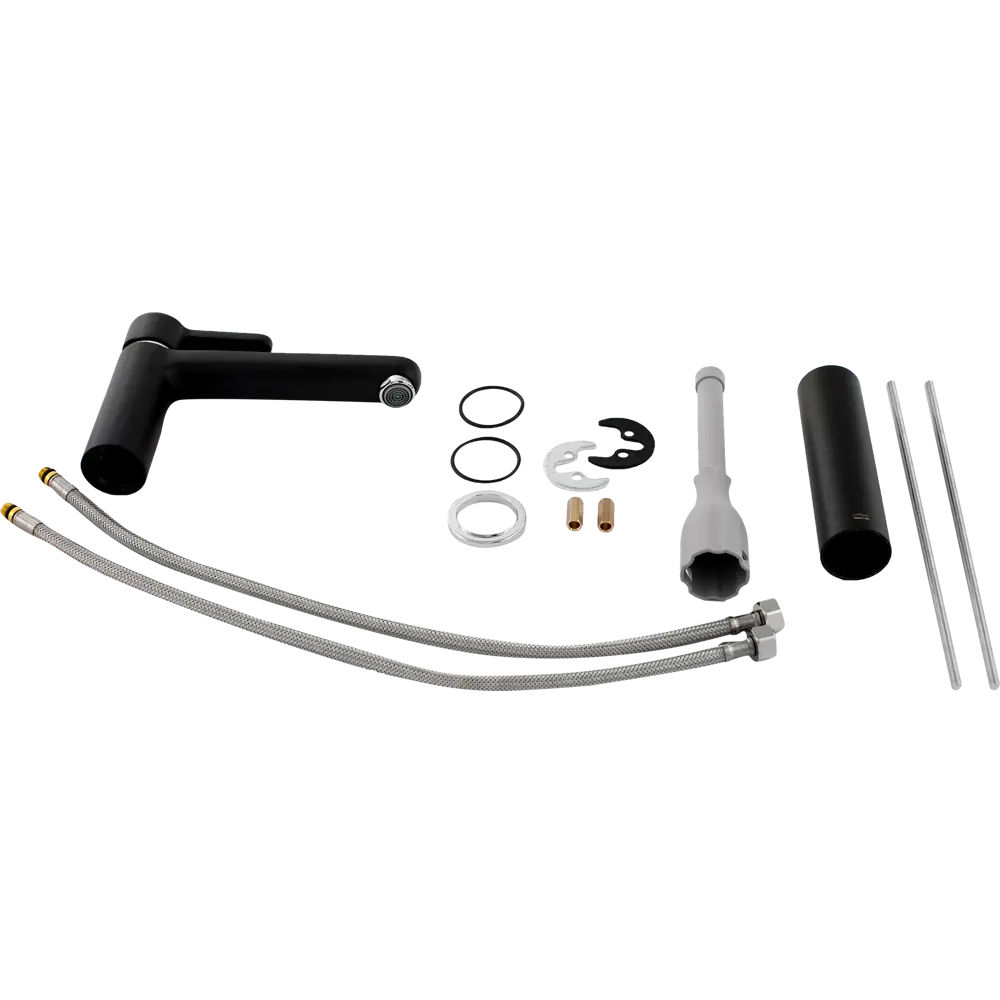 Смеситель для раковины Arena однорычажный высокий цвет чёрный Paini STLM-2123594 - Вид №3