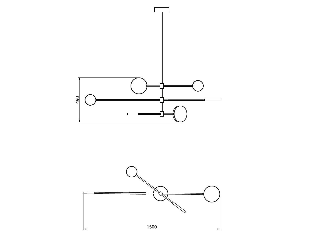 Металлический светодиодный потолочный светильник ручной работы Cameron Design House Motion ARCH-00024681 - Вид №5