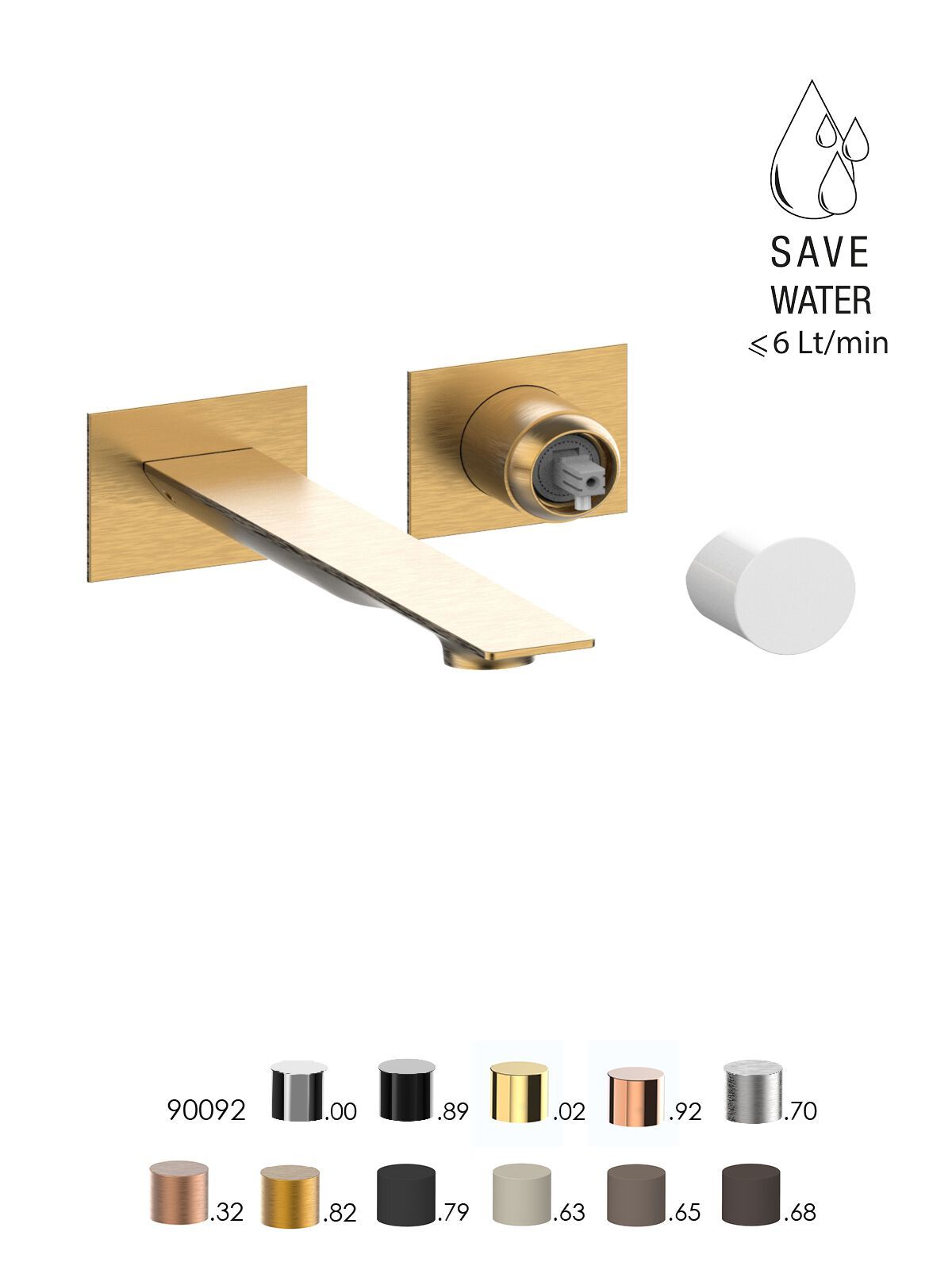 Однорычажный смеситель для раковины с 2 отверстиями без слива Rubinetterie Frattini Narciso S ARCH-00063765 - Вид №3