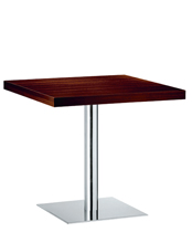 XT 480 T Рама стола с нижней крышкой из глянцевой или сатинированной нержавеющей стали, колонна из глянцевой или сатинированной нержавеющей стали или дерева. Et al. XT