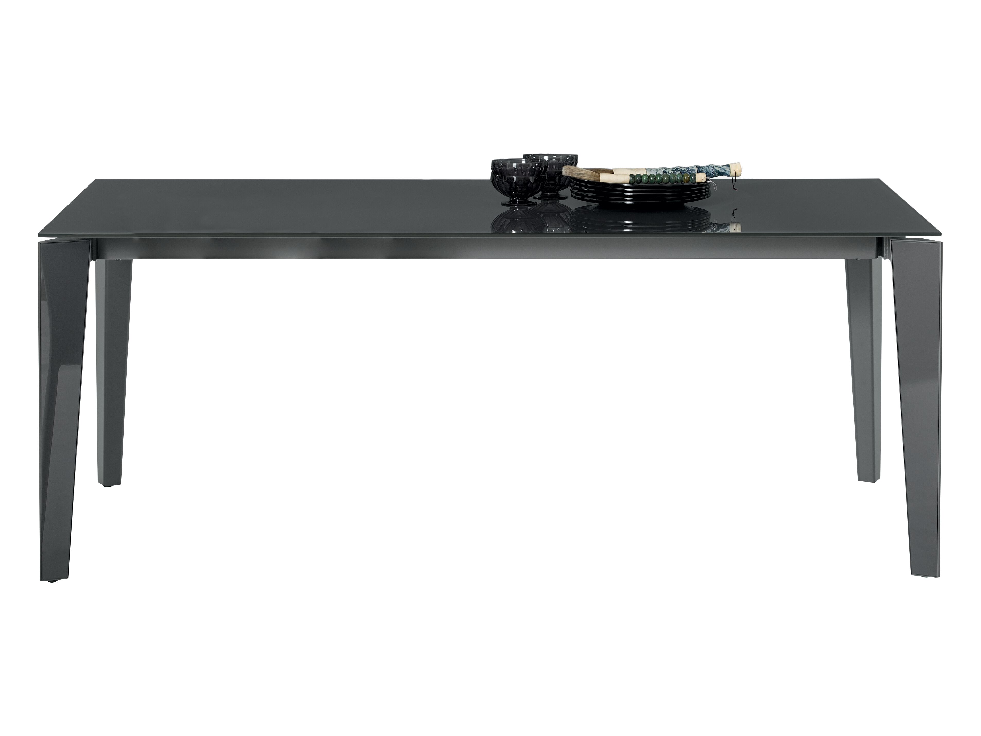 Прямоугольный выдвижной стол из стали и хрусталя Bontempi Casa SENSO ARCH-00081722