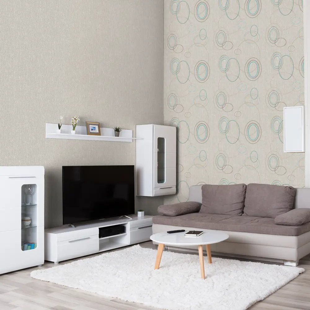 Обои бумажные Московская Обойная Фабрика Овал Деним в насыщенном коричневом тоне 89841661 ОвалДеним STLM-0080015 - Вид №3