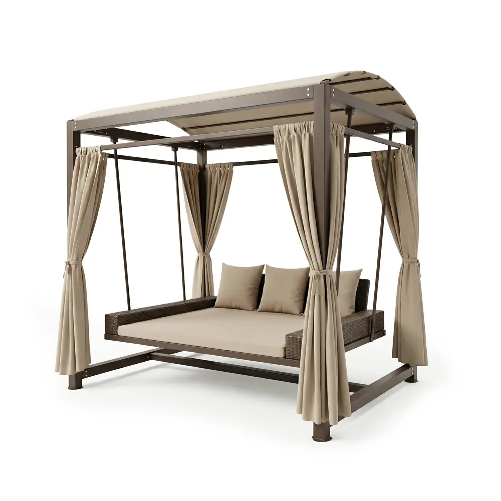 Качели садовые Greengard Астория 3-х местные бежевый/коричневый STLM-2135261 - Вид №1